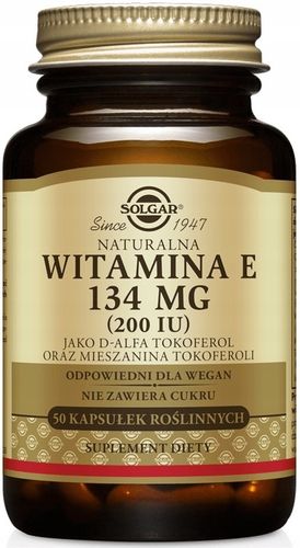 SOLGAR WITAMINA E 200 IU NATURALNA 50 KAPSUŁEK na Arena.pl