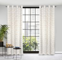 Zasłona gotowa na przelotkach MARIGOLD 140x250 biała w złote liście