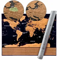 MAPA ŚWIATA ZDRAPKA PREZENT DLA PODRÓŻNIKA PLAKAT + TUBA FLAGI DUŻA XL