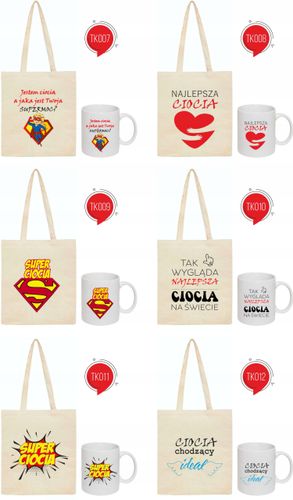ZESTAW EKO TORBA + KUBEK NAJLEPSZA CIOCIA prezent na Arena.pl