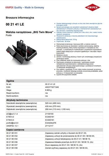 walizka narzędziowa basic 465*200*410mm - kn 00 21 05l na Arena.pl