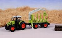 DUŻY TRAKTOR ZDALNIE STEROWANY CIĄGNIK Z PRZYCZEPĄ RC PILOT PODNOŚNIK BALE