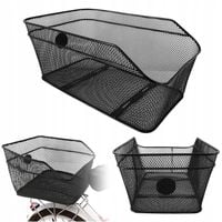 KOSZYK ROWEROWY KOSZ NA BAGAŻNIK ROWER POJEMNY METALOWY TYLNY CZARNY