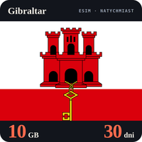 Karta eSIM Internet Gibraltar 10 GB na 30 dni - bez rejestracji