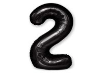 Balon foliowy "cyfra 2", czarna, 100 cm [balon na hel]