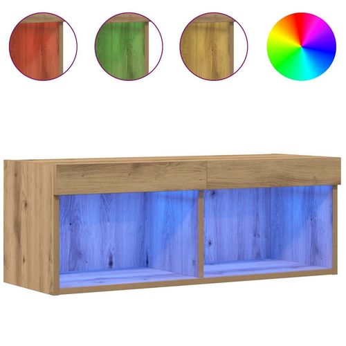 Szafka pod telewizor Ze LED Lights dąb artisan 80 x 30 x 30 cm na Arena.pl
