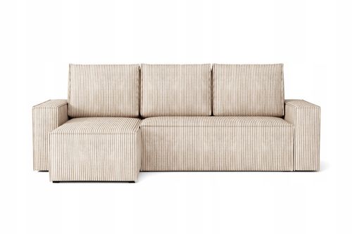 Narożnik Rozkładany BERGAMO Sztruks Rogówka z Funkcją Spania Pościel na Arena.pl