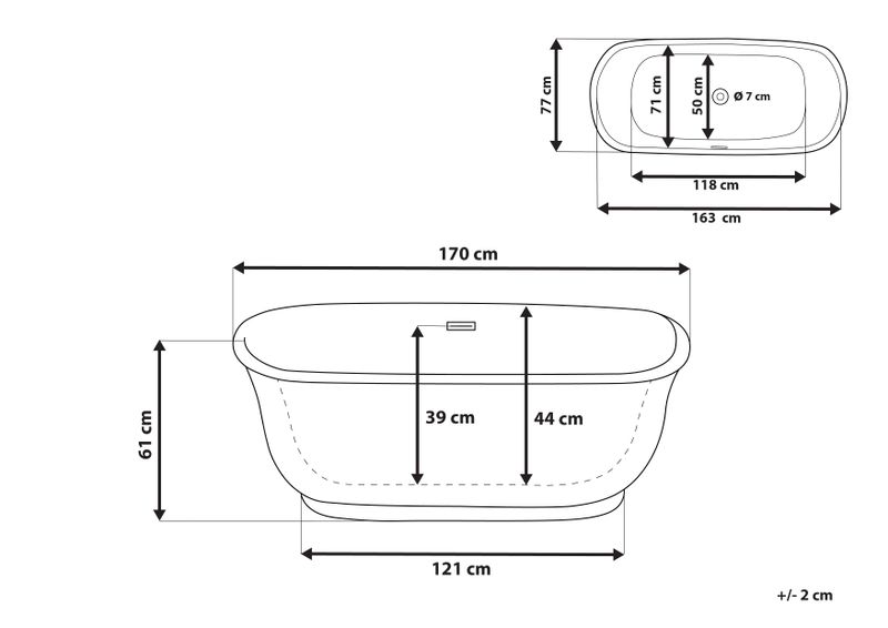 Wanna wolnostojąca czerwona TESORO zdjęcie 10