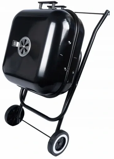GRILL Węglowy na brykiet Ogrodowy PRZENOŚNY turystyczny WÓZEK POKRYWA zdjęcie 3