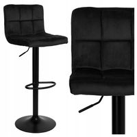 KRZESŁO BAROWE OBROTOWE HOKER WELUROWY REGULOWANE PIKOWANE KUCHENNY