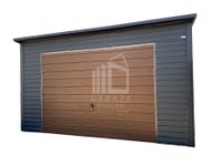 GARAŻ BLASZANY 4,5x6 m - wiata Brama drzwi rynny - antracyt ID528