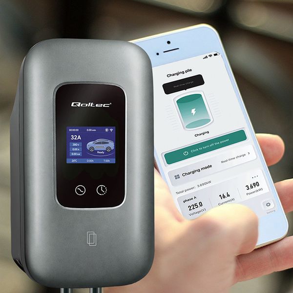 Qoltec Wallbox 22kW Typ 2 WiFi RFID 5m zdjęcie 9