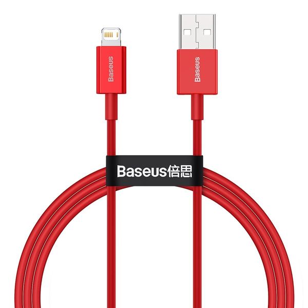 kabel usb do lightning baseus superior series, 2.4a, 1m (czerwony) zdjęcie 2