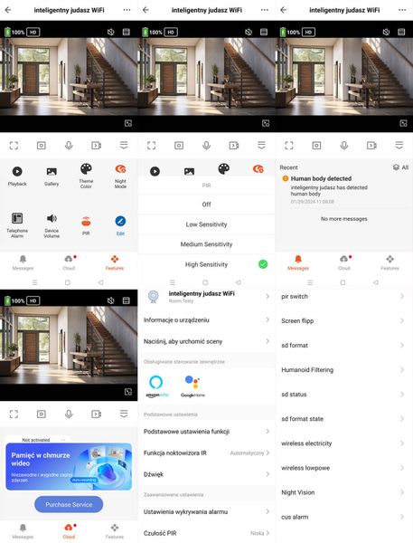Inteligentny Wizjer Judasz Do Drzwi Kamera 4.3" z Ekranem PIR WiFi TUYA zdjęcie 8