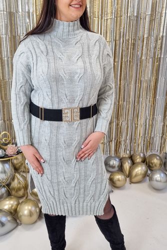 Sukienka Półgolf MIDI Popielata UNI na Arena.pl