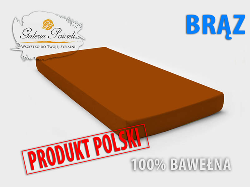 Prześcieradło bawełniane JERSEY 180x200cm BRĄZ na Arena.pl