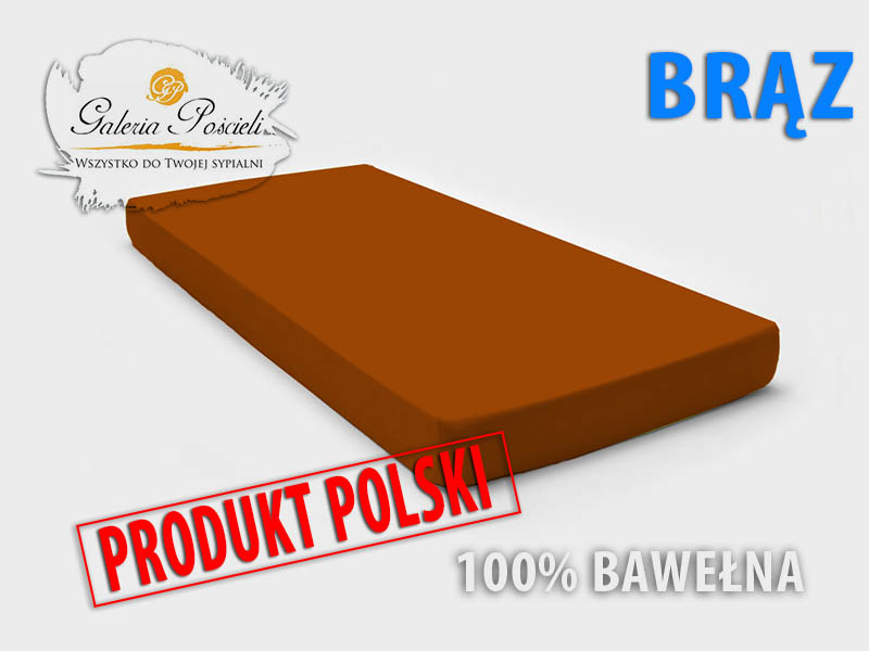 Prześcieradło bawełniane JERSEY 180x200cm BRĄZ zdjęcie 2