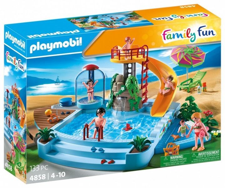 Zestaw Z Figurkami Family Fun 4858 Basen Odkryty Ze Zjeżdżalnią ...