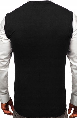 Bezrękawnik pulower sweter męski bez rękawów kamizelka męska M czarny na Arena.pl