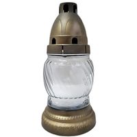 Cer-Far Znicz Lampion Szklany Kula na Grób Mały Z-051 Miedziany 12 Sztuk