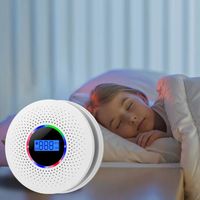 CZUJNIK CZADU I DYMU 2w1 detektor tlenku węgla LCD certyfikowany ALARM X 2