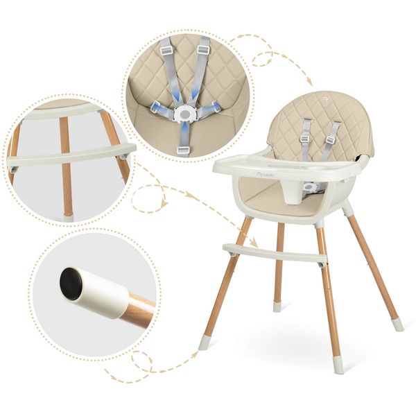 Krzesełko do karmienia Nukido Lilo beżowe zdjęcie 8