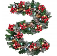 GIRLANDA ŚWIĄTECZNA GĘSTA Z LAMPKAMI LED 260 cm Szyszki JAKOŚĆ PREMIUM