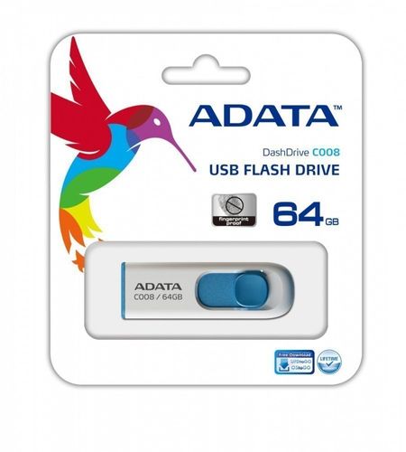 ADATA C008 64 GB, USB 2.0, White/Blue na Arena.pl