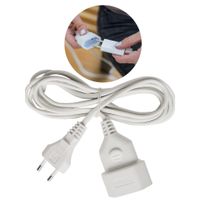 Przedłużacz płaski Euro 5m biały IP20 H03VVH2-F 2x0,75 kabel wewnętrzny