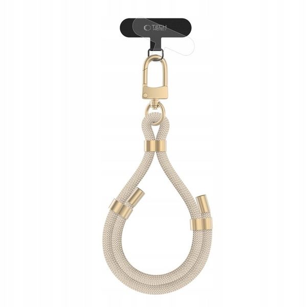 TECH-PROTECT C4S ROPE WRIST STRAP BEIGE/GOLD zdjęcie 1