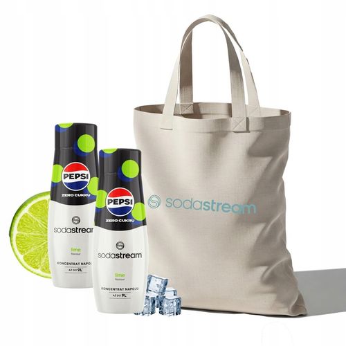 Zestaw Syrop do wody SodaStream PEPSI LIME Zero 2x440 ml + Torba GRATIS na Arena.pl