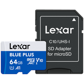 microSDHC Blue Plus UHS-I  SD, do 100 MB/s odczytu C10/A1/U3 (V30) 64 GB