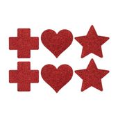Nipple Cover Set - Cross Star Heart - Red