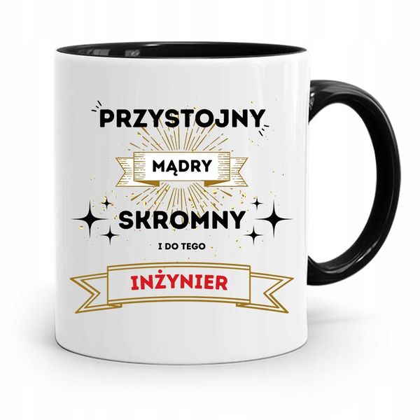Dla Inżyniera Kubek Czarny Prezent zdjęcie 1