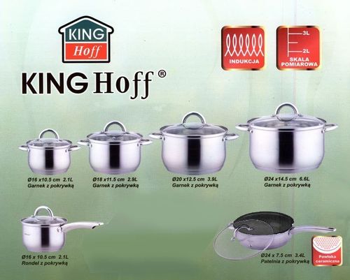 GARNKI KiNGHOFF JUMBO SILVER 12 ELE KH-4450 na Arena.pl