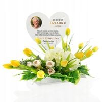 Wiązanka kwiatowa na GRÓB + PODSTAWKA z DEDYKACJĄ