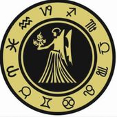 Panna -znak zodiaku - magnes. Śr. 6cm; metal emaliowany - PAN