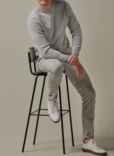 PROFUOMO Jasnoniebieski wełniany sweter z okrągłym dekoltem L na Arena.pl