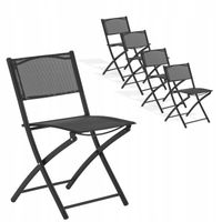 KRZESŁA ogrodowe ZESTAW 4x czarne SKŁADANE małe KRZESŁO WĘDKARSKIE na taras