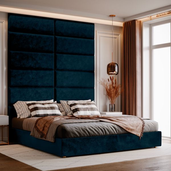 Panel Tapicerowany Ścienny Granatowy 50cm x 15cm zdjęcie 5