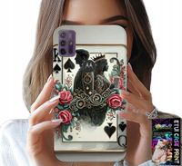 ETUI DO MOTOROLA MOTO G10 / G30 - KARTA KRÓL KRÓLOWA POKER KARTY + SZKŁO