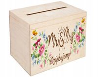 Pudełko na koperty drewniana skrzynka z nadrukiem uv Z TWOIM NAPISEM