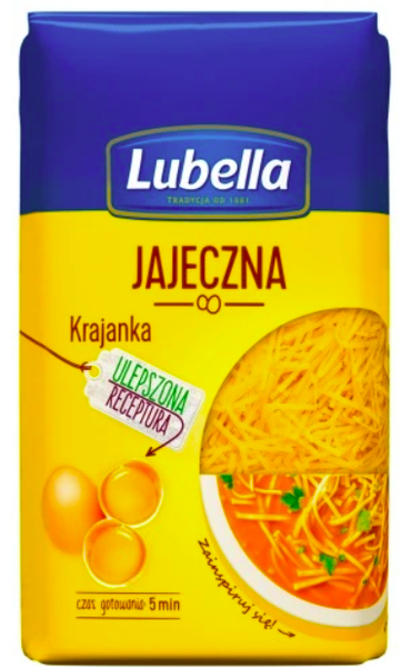 LUBELLA MAKARON 250g JAJECZNA KRAJANKA zdjęcie 1