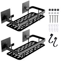 PÓŁKA ŁAZIENKOWA WISZĄCA POD PRYSZNIC 2 SZT LOFT CZARNA