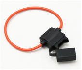 OPRAWA BEZPIECZNIKA ATC Z OSŁONĄ HERMETYCZNĄ NA KABLU 2,5MM CZERWONYM WS-2