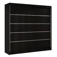 Szafa przesuwna Basti IV 200cm - garderoba - CZARNY