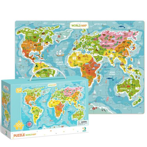 DODO Puzzle Mapa Świata 100el. na Arena.pl