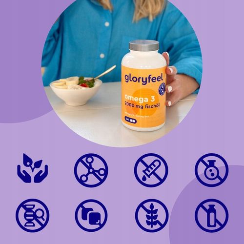 OMEGA 3 DHA EPA W WYSOKICH DAWKACH 2000mg na 260 kapsułek gloryfeel na Arena.pl