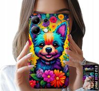 ETUI DO XIAOMI NOTE 13 5G - KWIACISTE WZORY PIESEK PIES JORK PLECKI