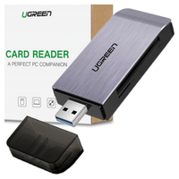 Adapter USB 4 w 1 UGREEN czytnik kart SD + microSD  CM180(srebrny)